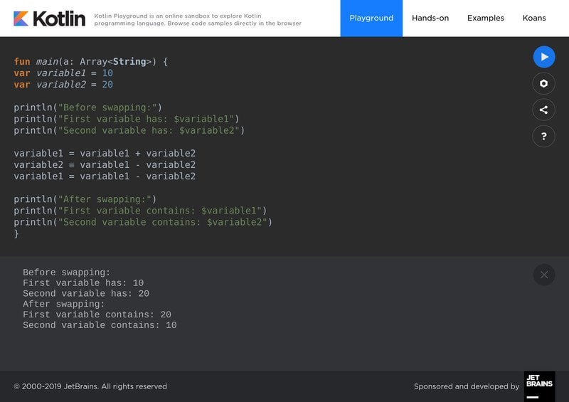 Number swap in Kotlin