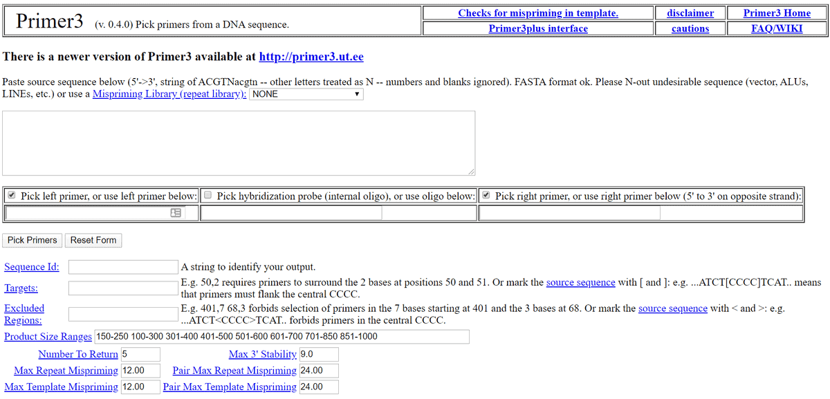 11. Primer3 - Biology Tools for Linux