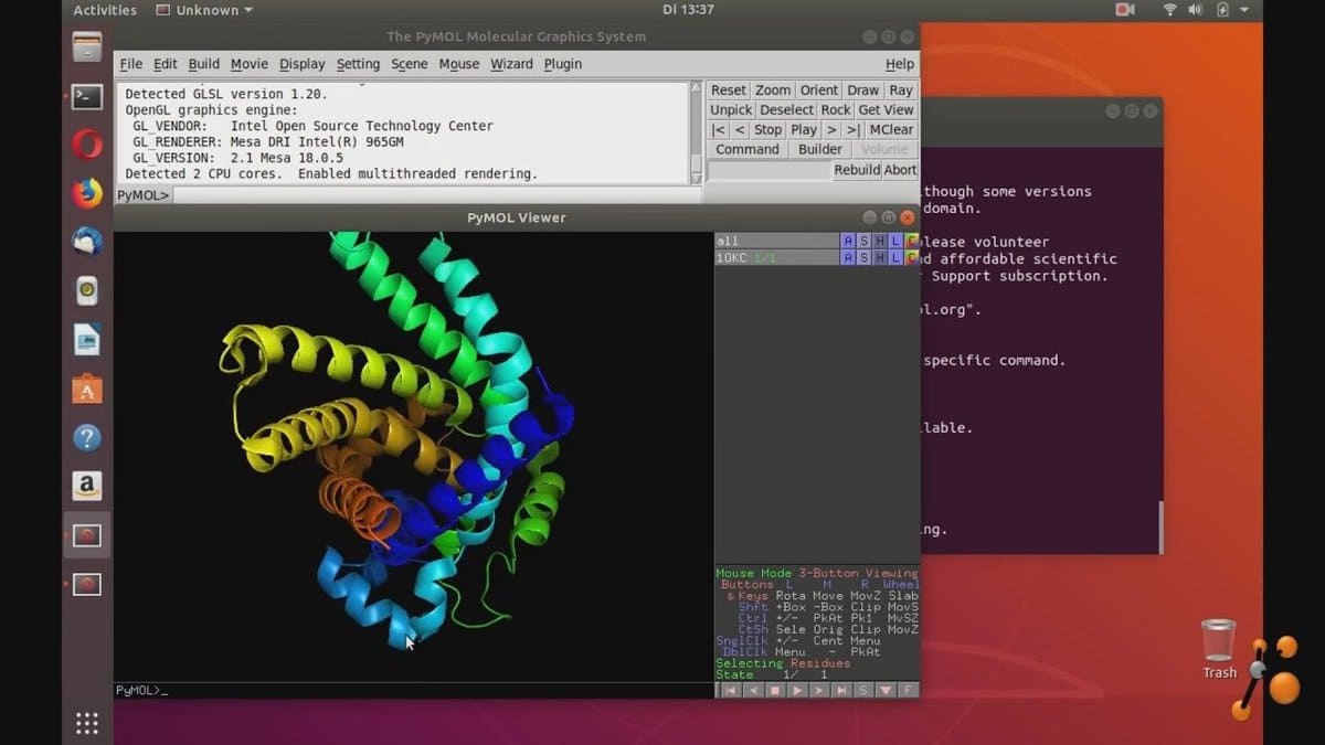 7. PyMOL - Chemistry Tools for Linux