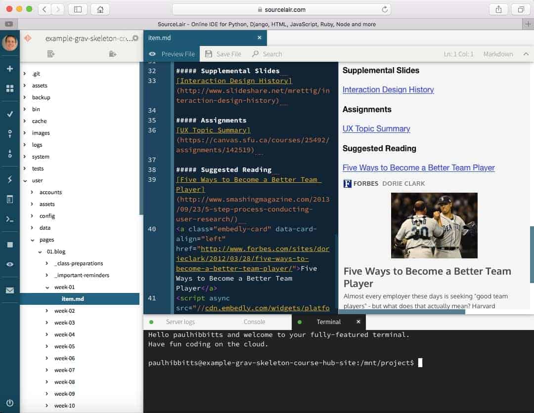 SourceLair: Online IDE for Programming in C, C++, Java, Python, Lua, PHP and more