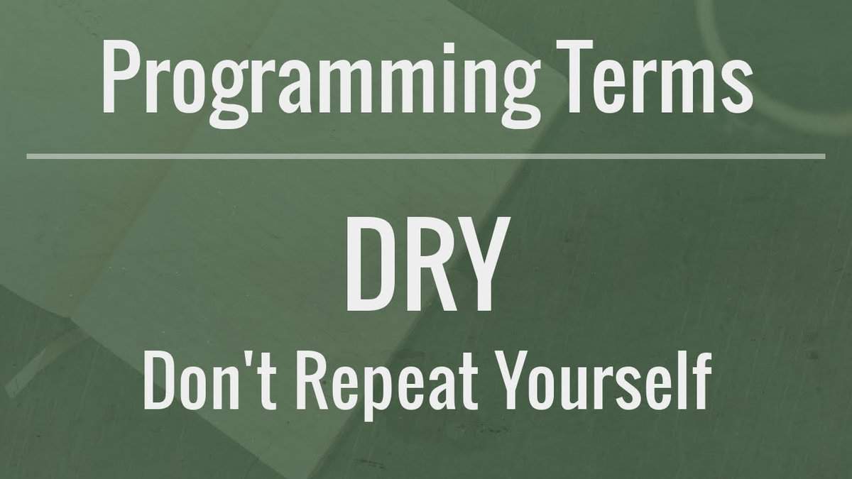 DRY Principle in computer programming