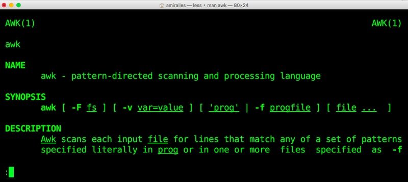 awk command in Linux