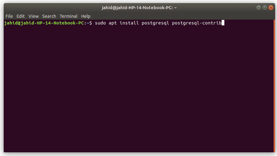 installation of postgresql in ubuntu