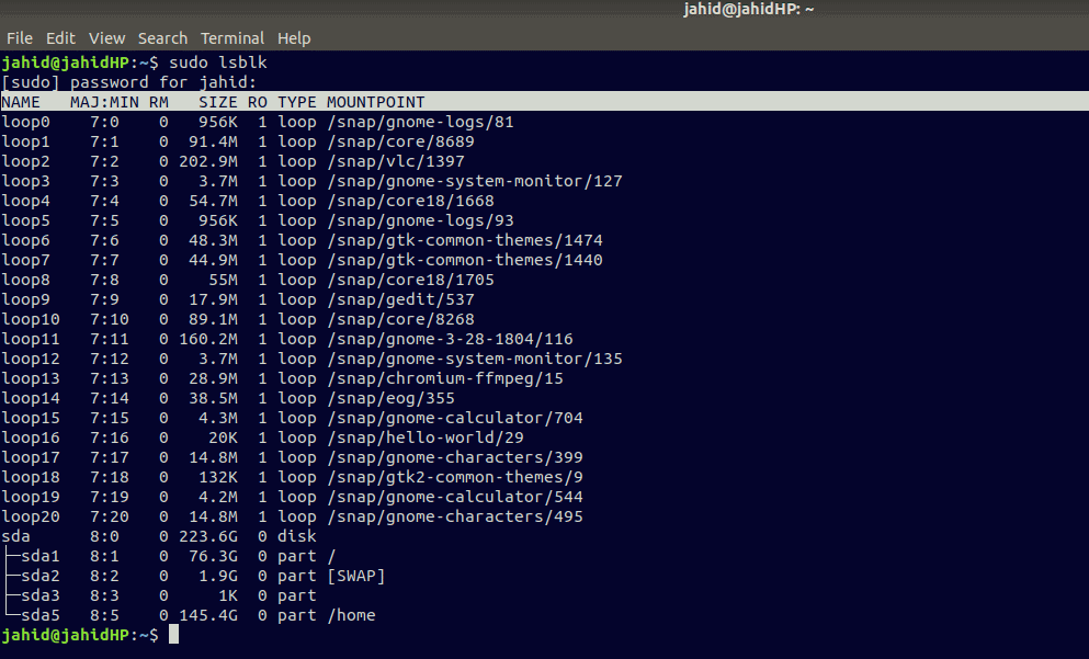 lsblk UUID filesystem identify linux