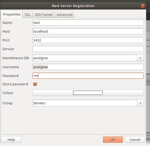 server of postgreSQL database in linux