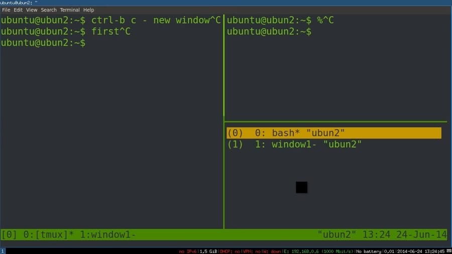 Basic tmux Tutorial - Windows, Panes, and Sessions over SSH