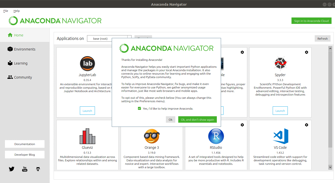 anaconda navigator and jupyterlab in lunux