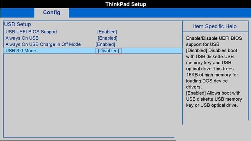 disable USB boot