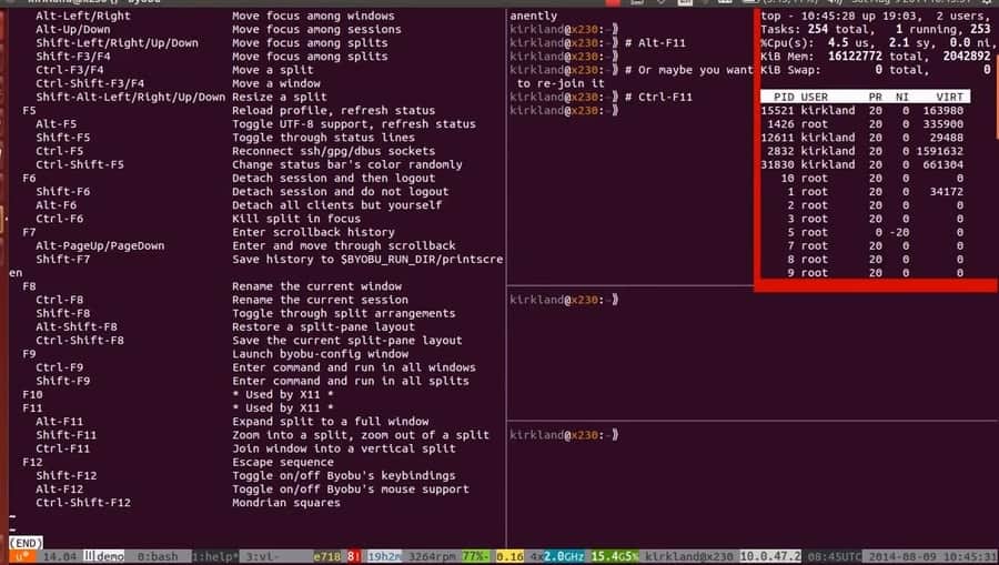 byobu ssh disconnect linux after running