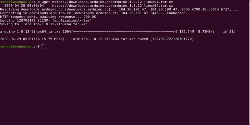Download Arduino IDE in Ubuntu