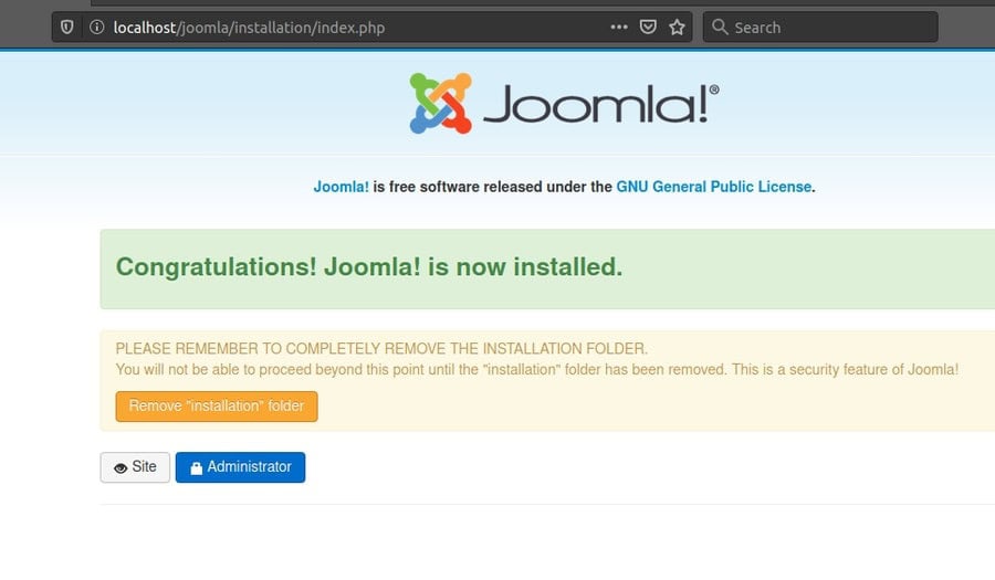 joomla sql supprimer ubuntu