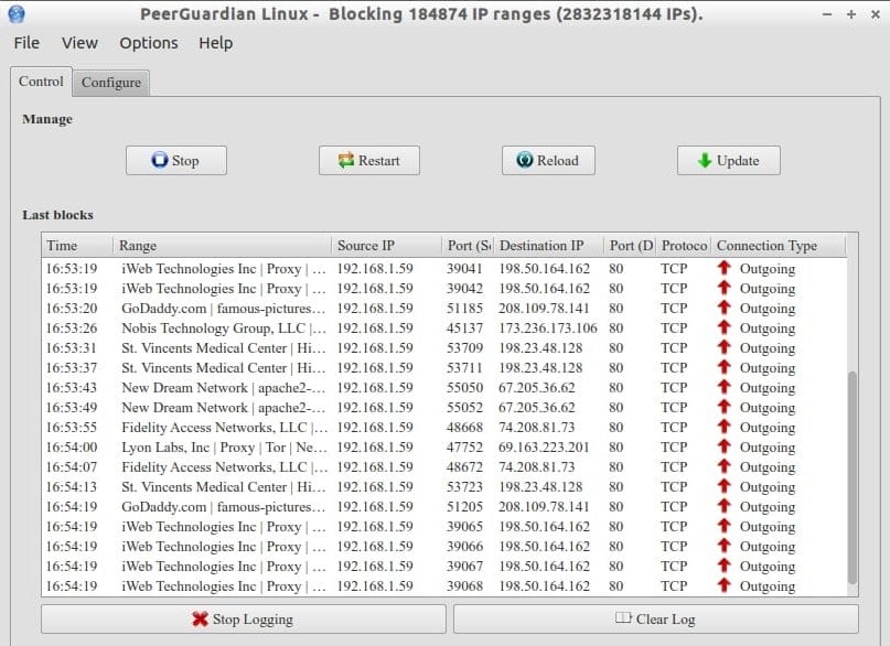 PeerGuardian - web filtering Software