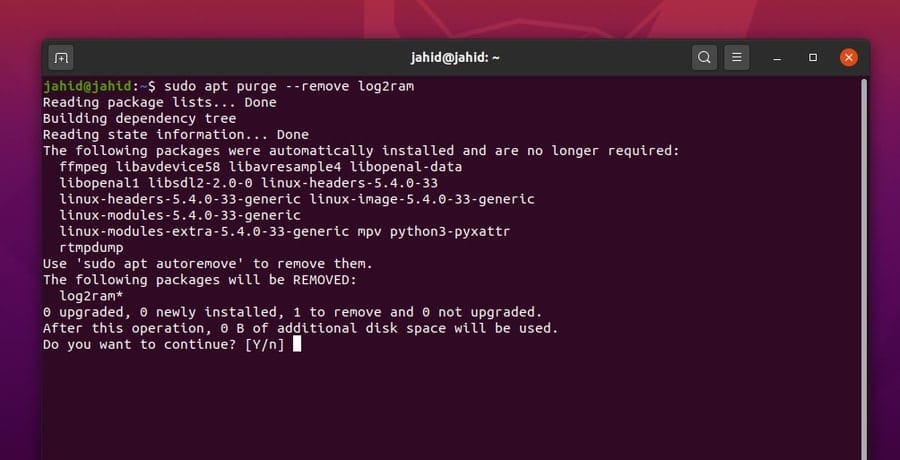 Log2ram In Linux remove