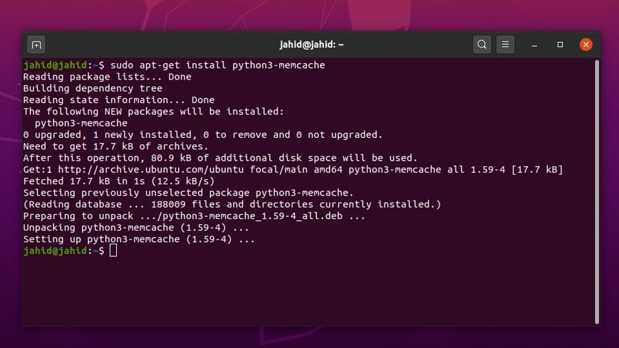 Memcached on Ubuntu Linux python3 memchache