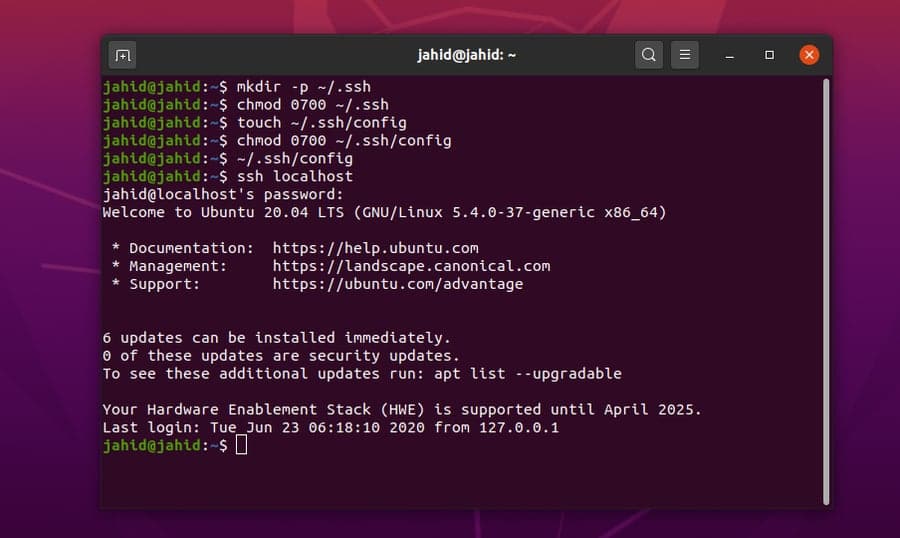 SSH Service in Linux mkdir