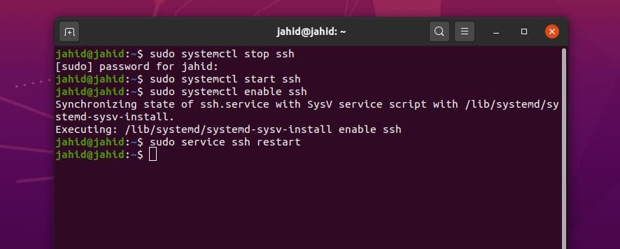 SSH Service in Linux start enable