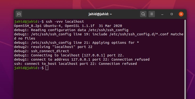 SSH Service in Linux v localhost