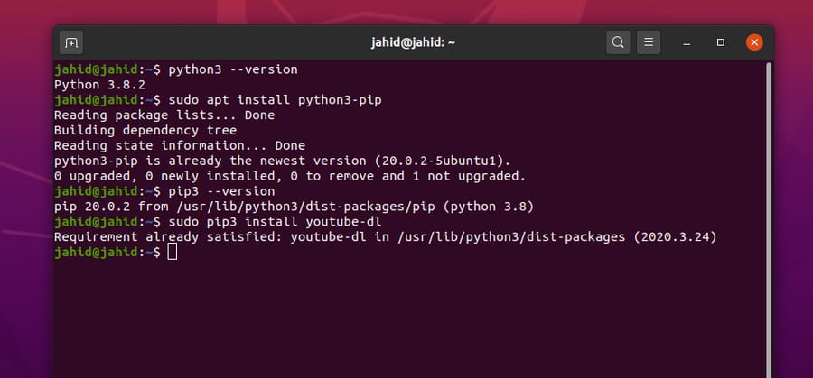 YouTube-DL on Linux pip