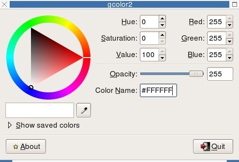 gpick - color picker tools for Linux