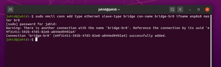 Network Bridge in Ubuntu Linux