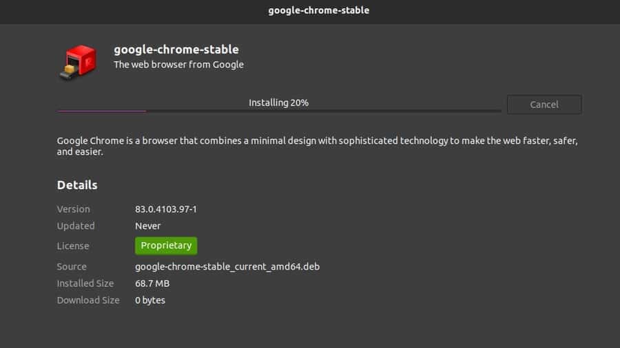 on store install google chrome on Linux