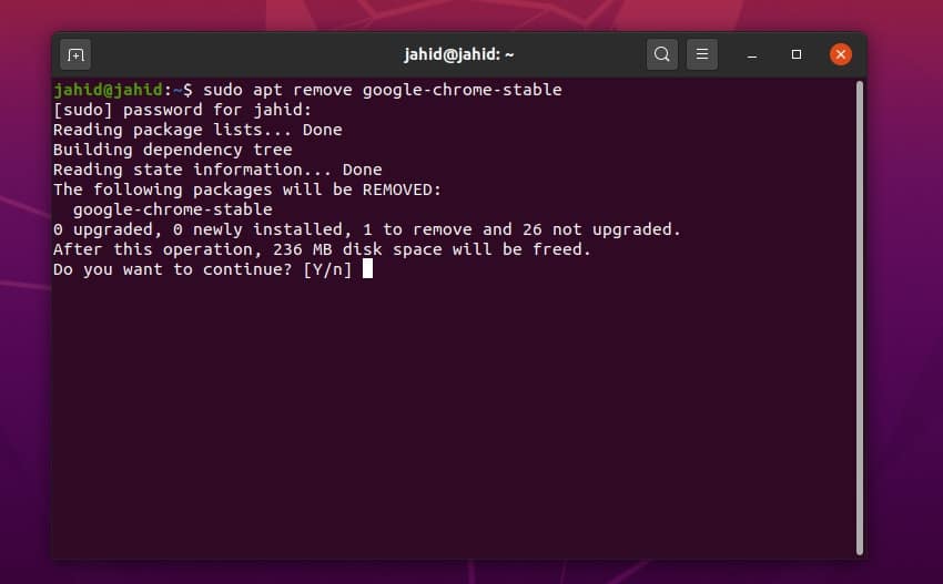 remove install google chrome on Linux