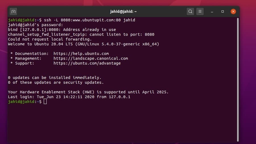 ssh ubuntupit linux system