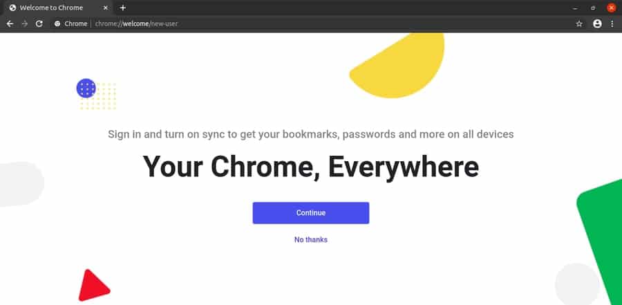 startup install google chrome on Linux