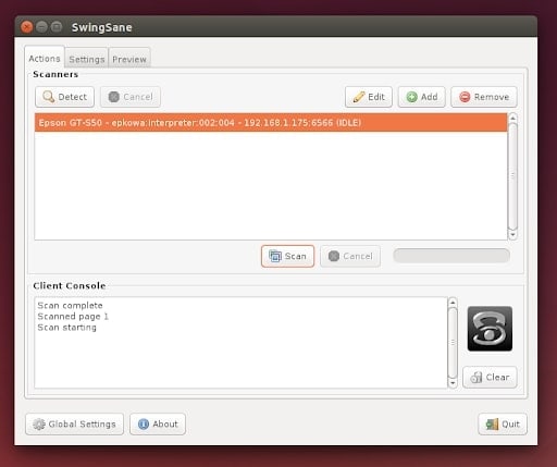 swingsane - scanning tools for Linux