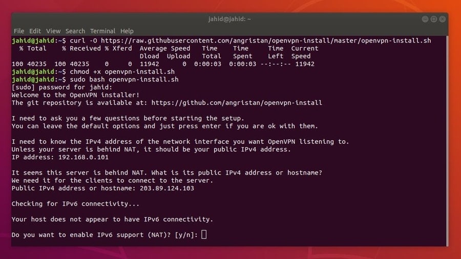 linux openvpn setup