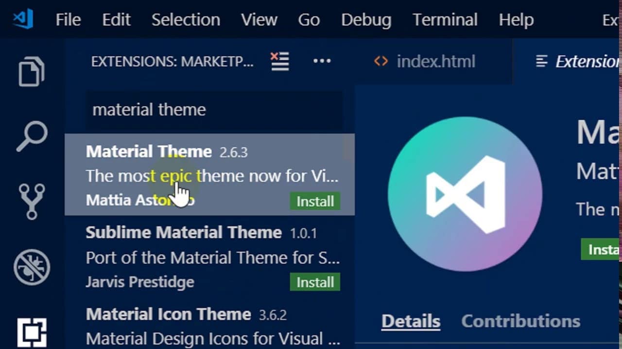 install vscode themes
