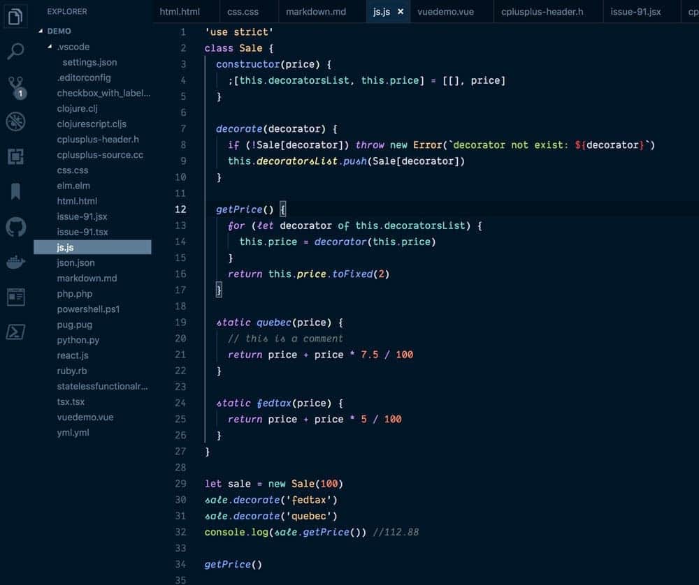 night owl in vscode themes