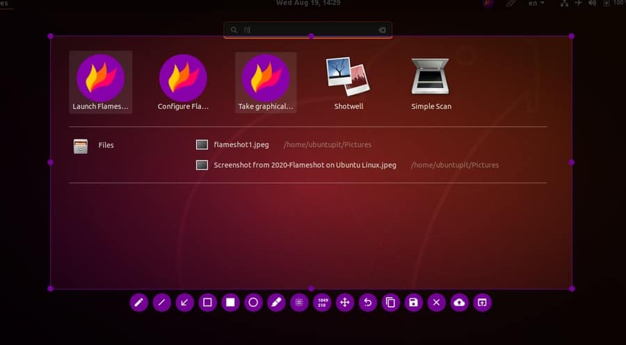 Flameshot on Ubuntu Linux take screenshot