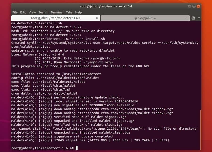 LMD on Linux install sh
