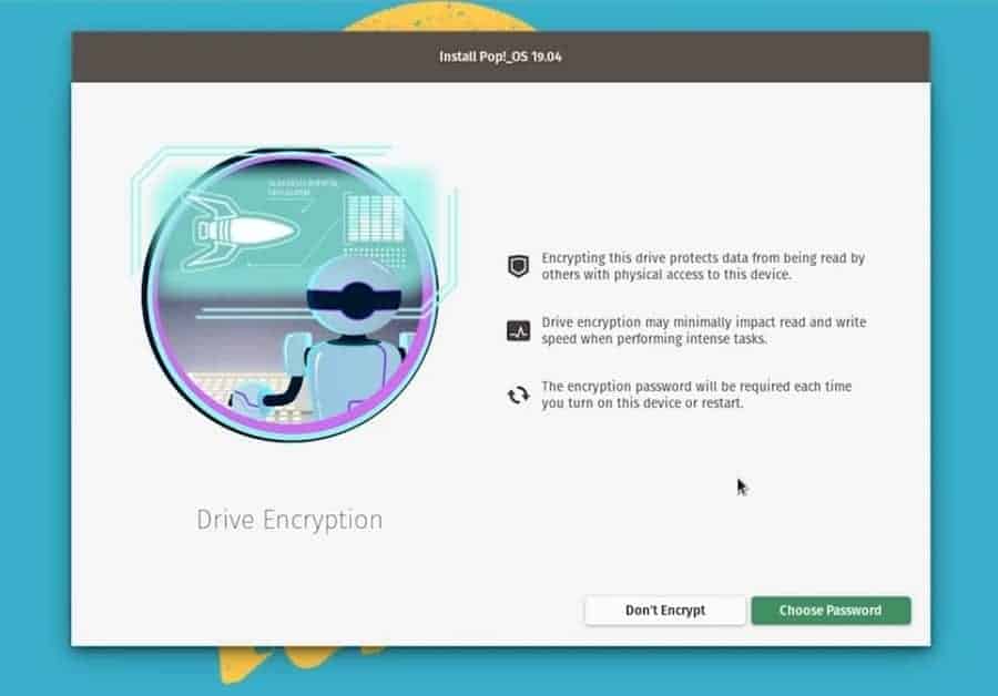 install pop os encrypt