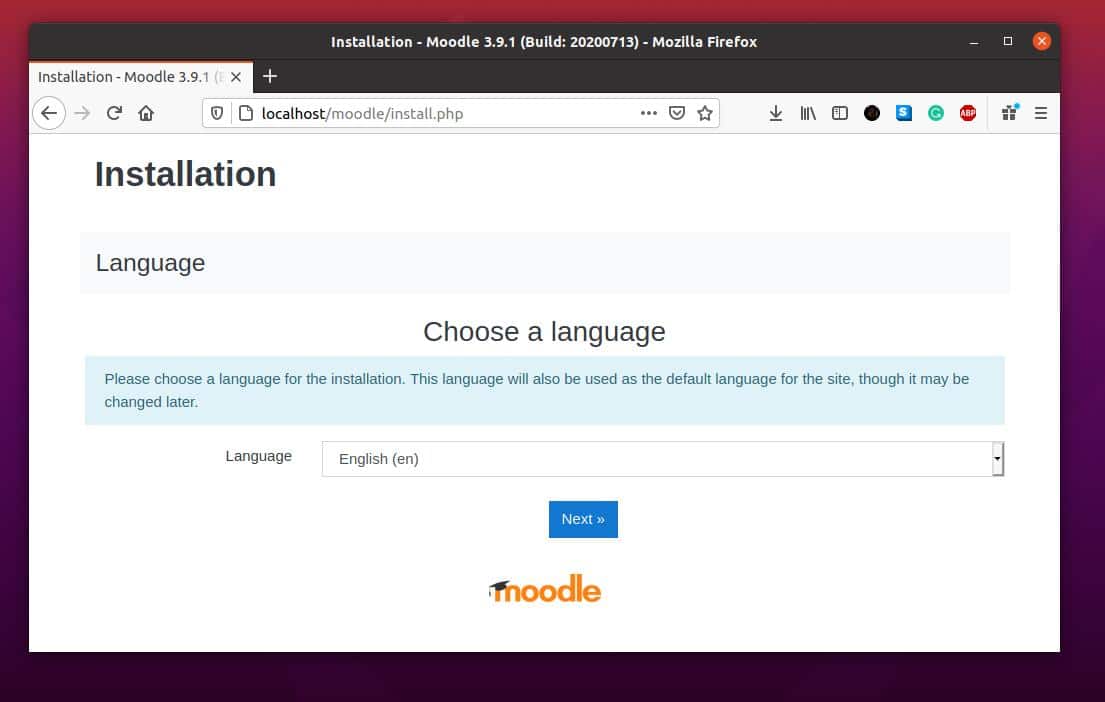 moodle learning platform open in browser