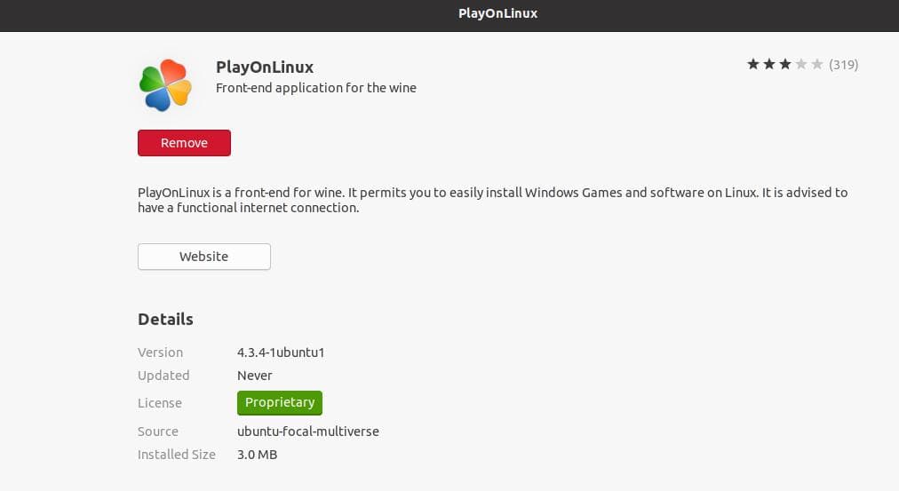 playonlinux on ubuntu store