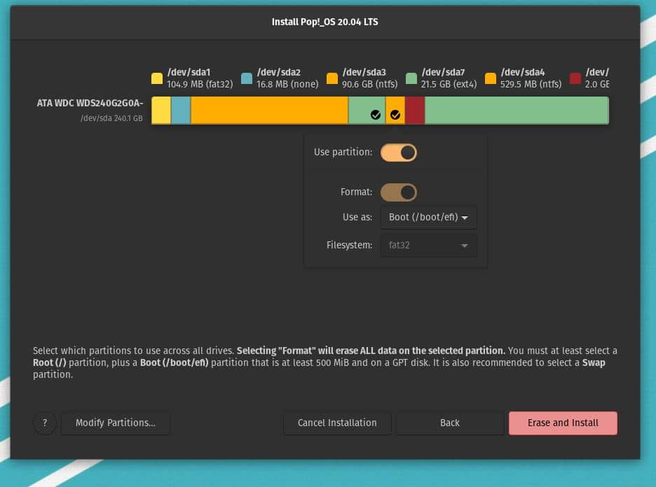 pop os install boot