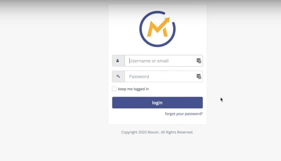 Mautic Marketing Automation Tool Login