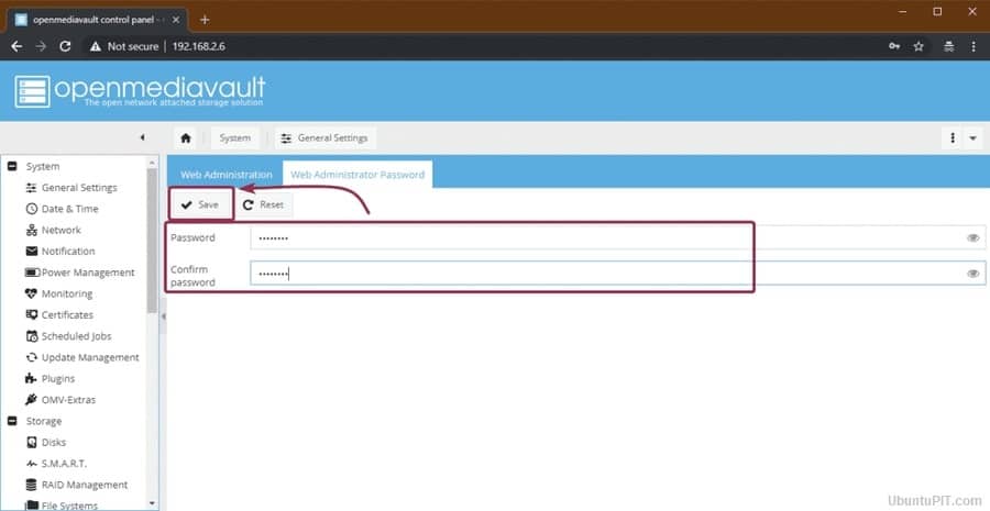 Raspberry Pi into NAS server - openmediavault password change