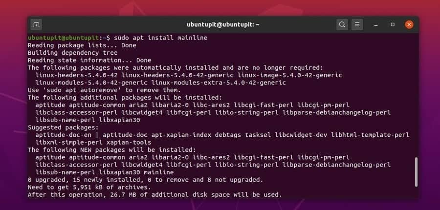 Upgrade Linux Kernel install mainline