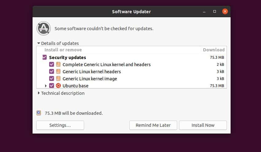 Upgrade Linux Kernel update