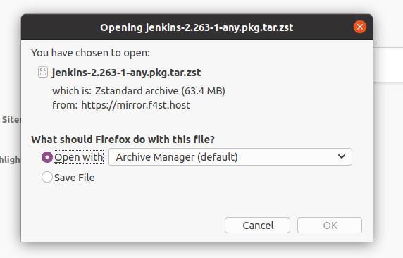 download jenkins server on arch linux