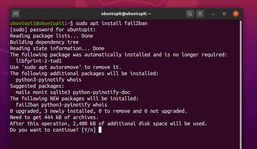 install fail2ban on ubuntu