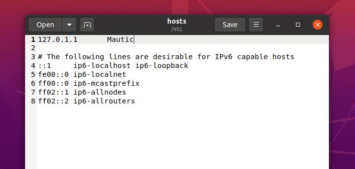 mautic ip address for localhost