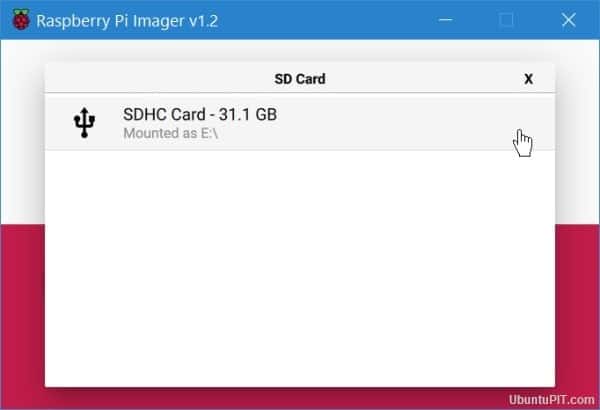 raspberry pi imager SD card