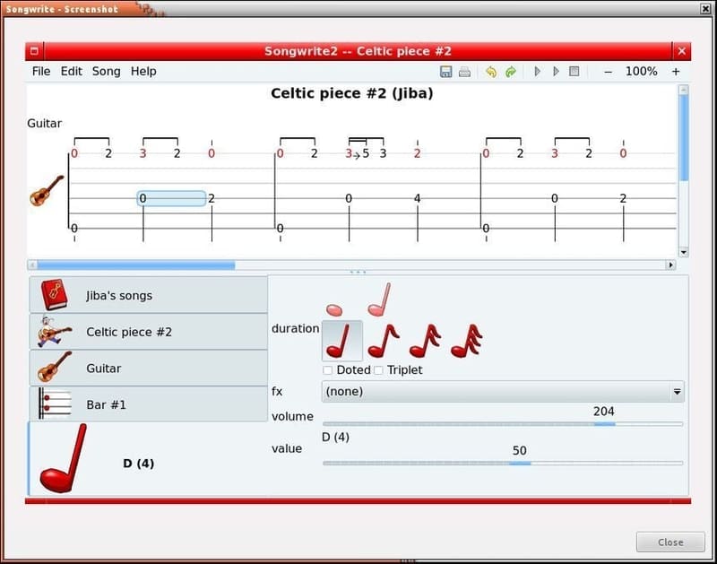 songwrite - Linux Guitar Tools