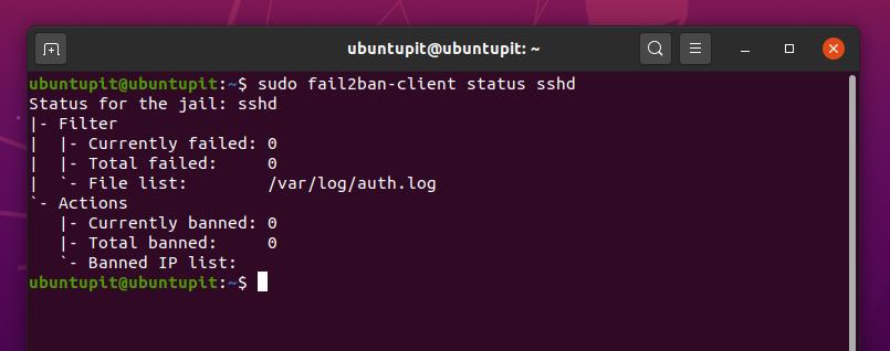 Linux fail2ban client status sshd