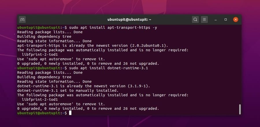 Dotnet Core on Linux runtime