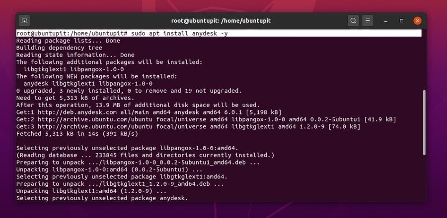linux install anydesk